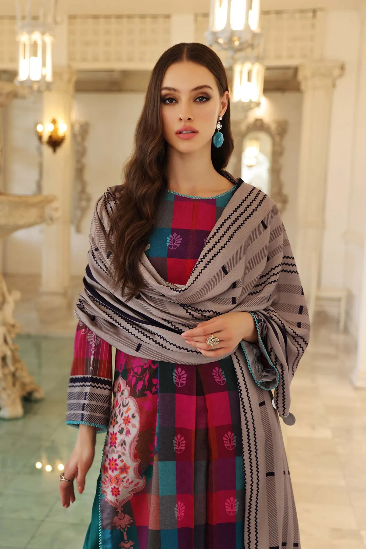 3-Piece Charizma Printed Suits With Printed Marina Shawls CPW22-05