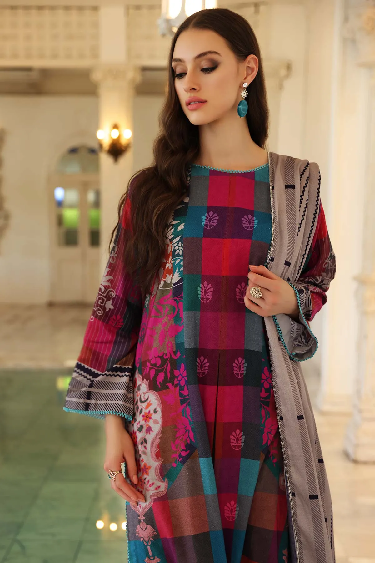 3-Piece Charizma Printed Suits With Printed Marina Shawls CPW22-05