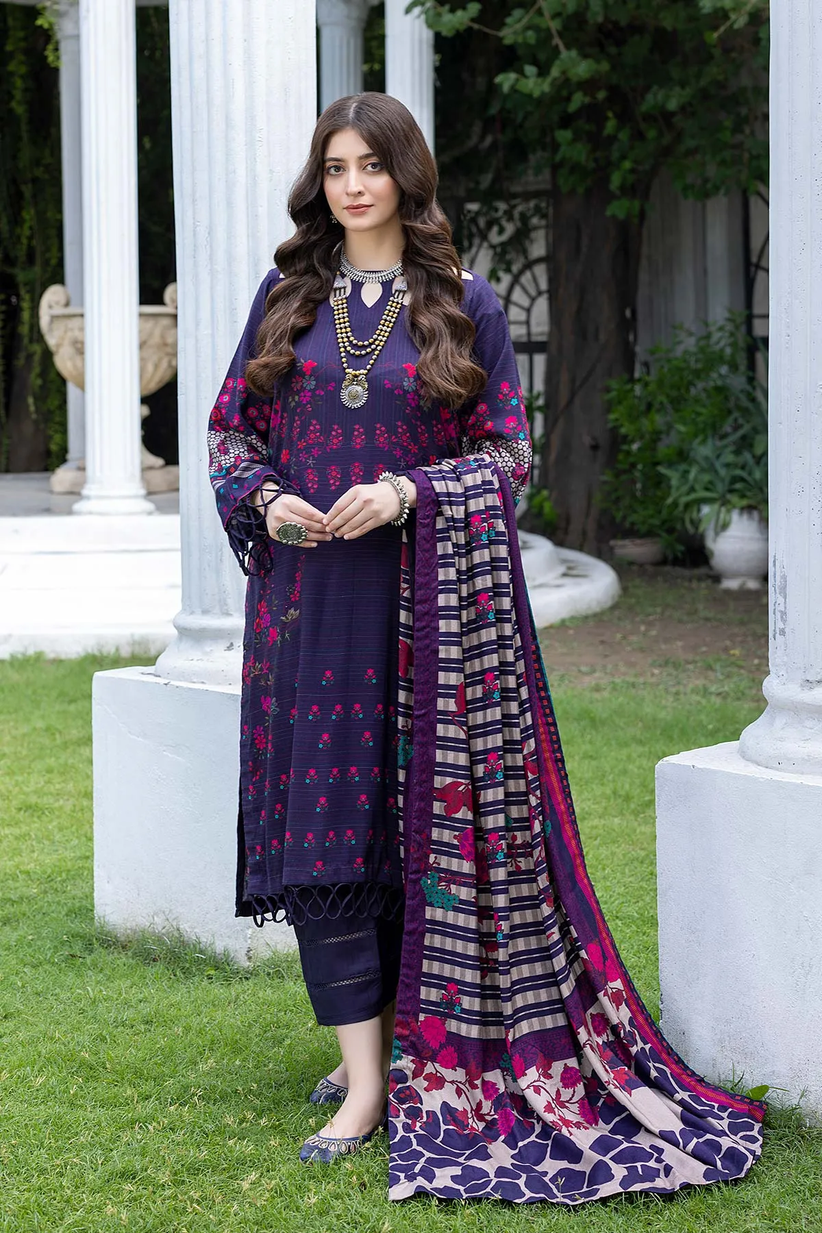 3 Piece Unstitched Charizma Slub Linen Shawl Suits CPW22-21