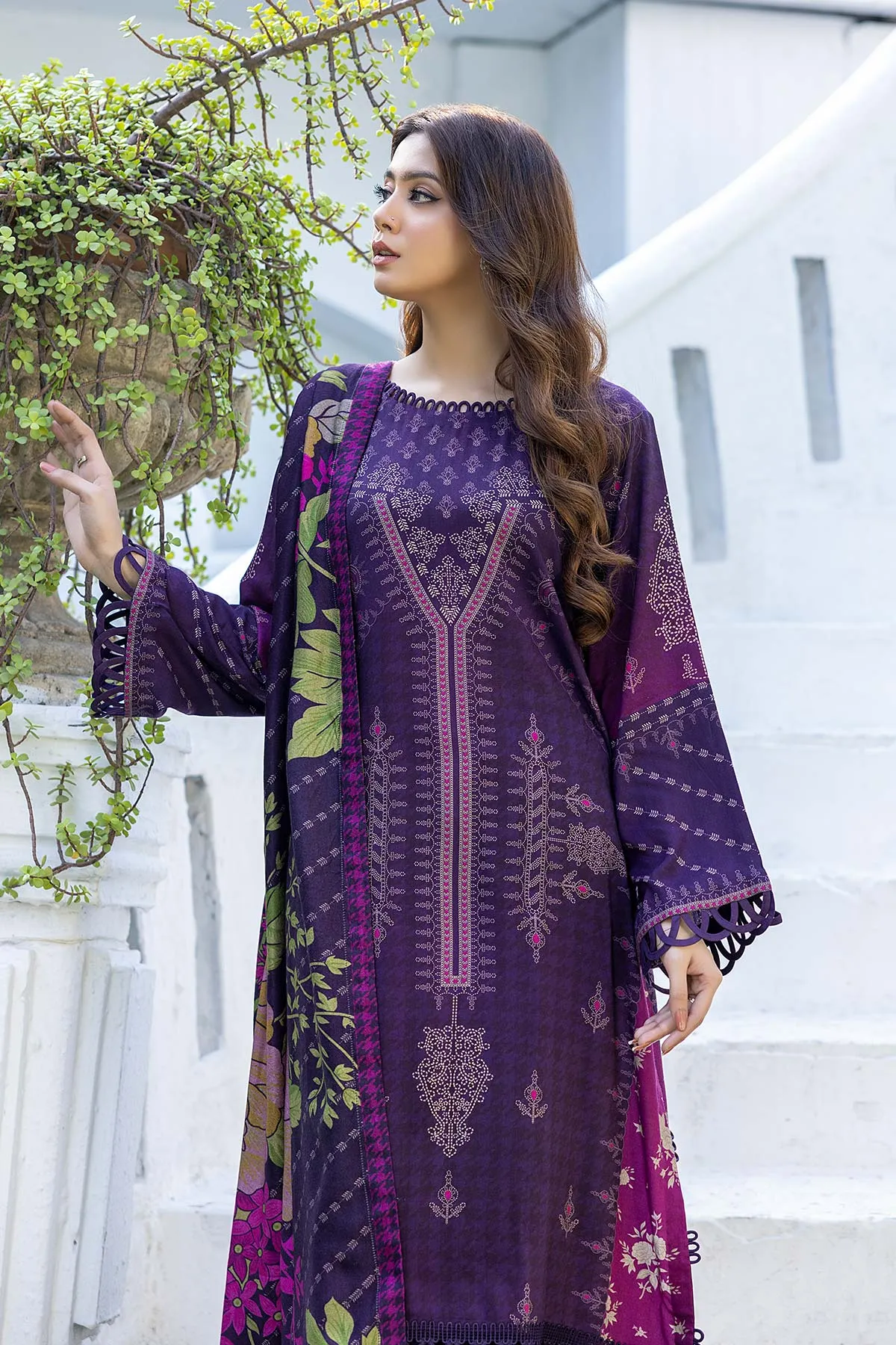 3-Piece Unstitched Charizma Slub Linen Shawl Suits CPW22-25