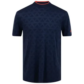 Adi Mock Neck Jacquard Polo Black/Collegiate Navy for sale