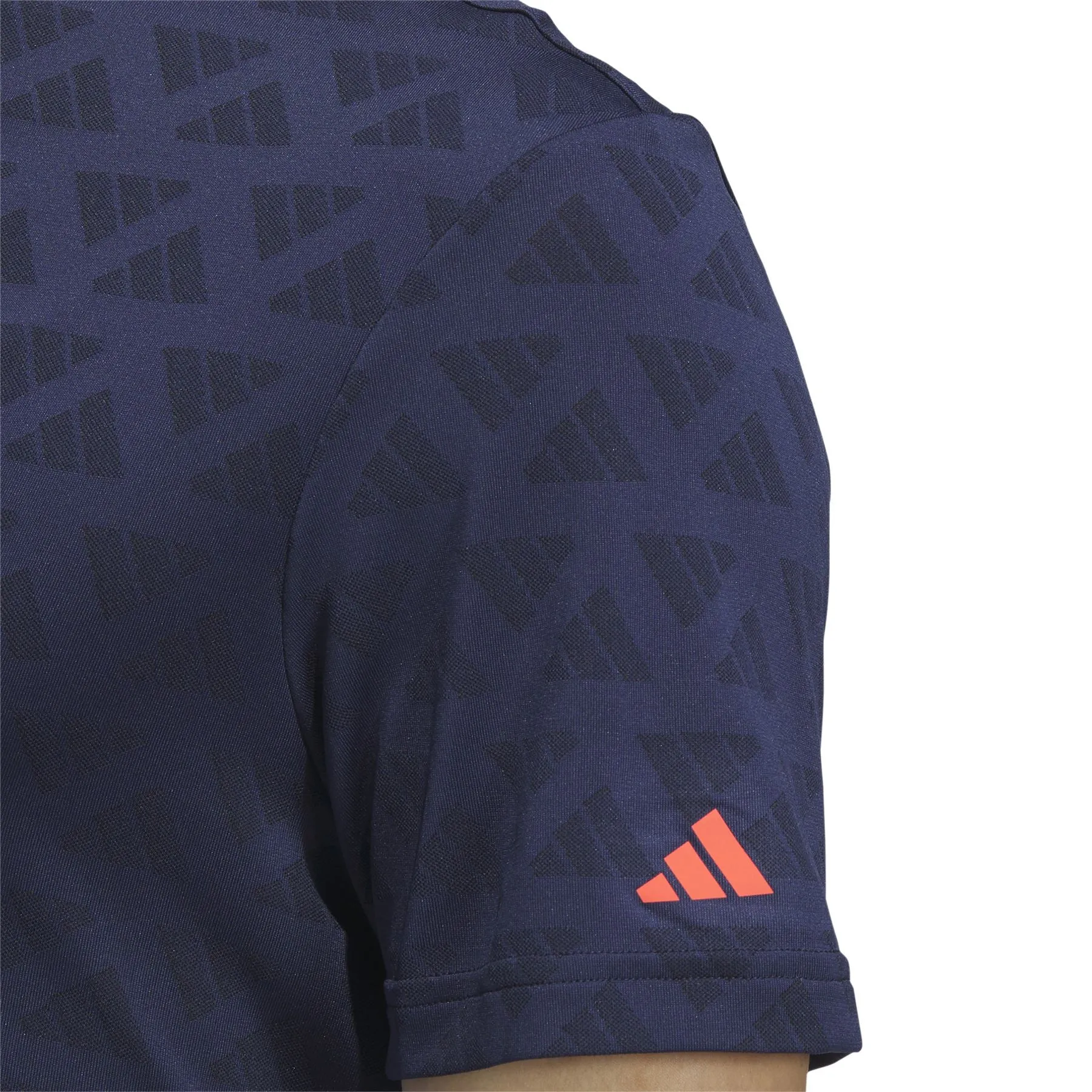 Adi Mock Neck Jacquard Polo Black/Collegiate Navy for sale