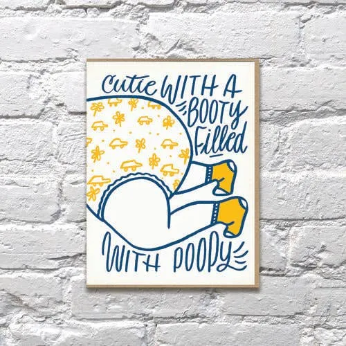 Adorable Baby Card with a Fashionable Booty Filled with Cherubic Surprises