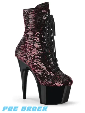 ADORE-1020SQ - Black and Red Sequin High Heels - Preorder