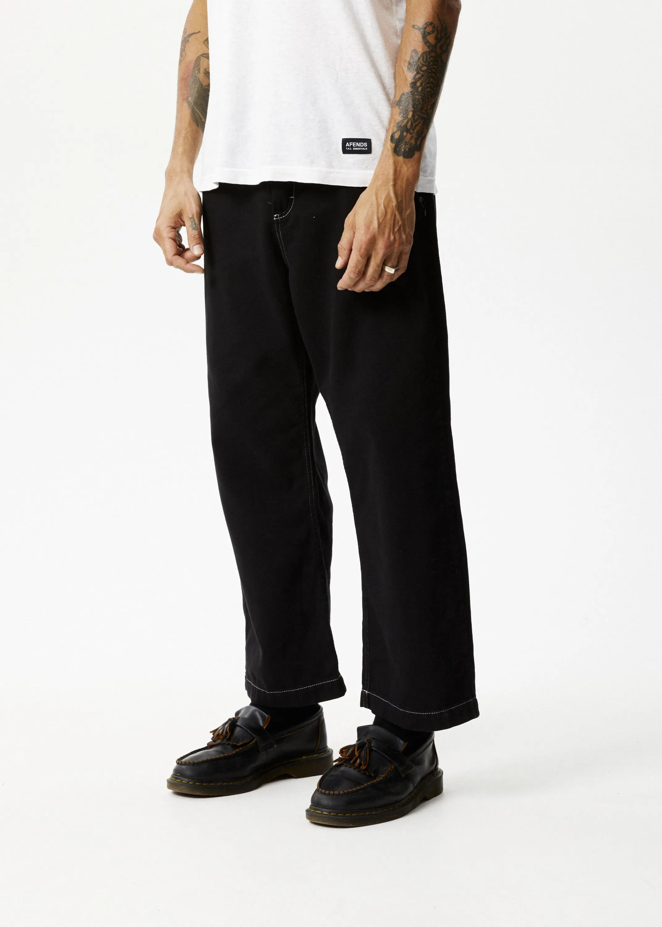 AFENDS Black Baggy Pants Pablo