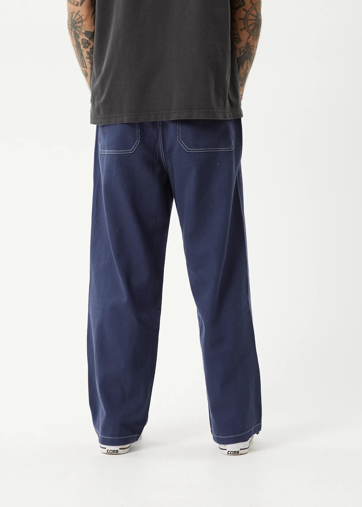 AFENDS Mens Pablo Navy Baggy Pants