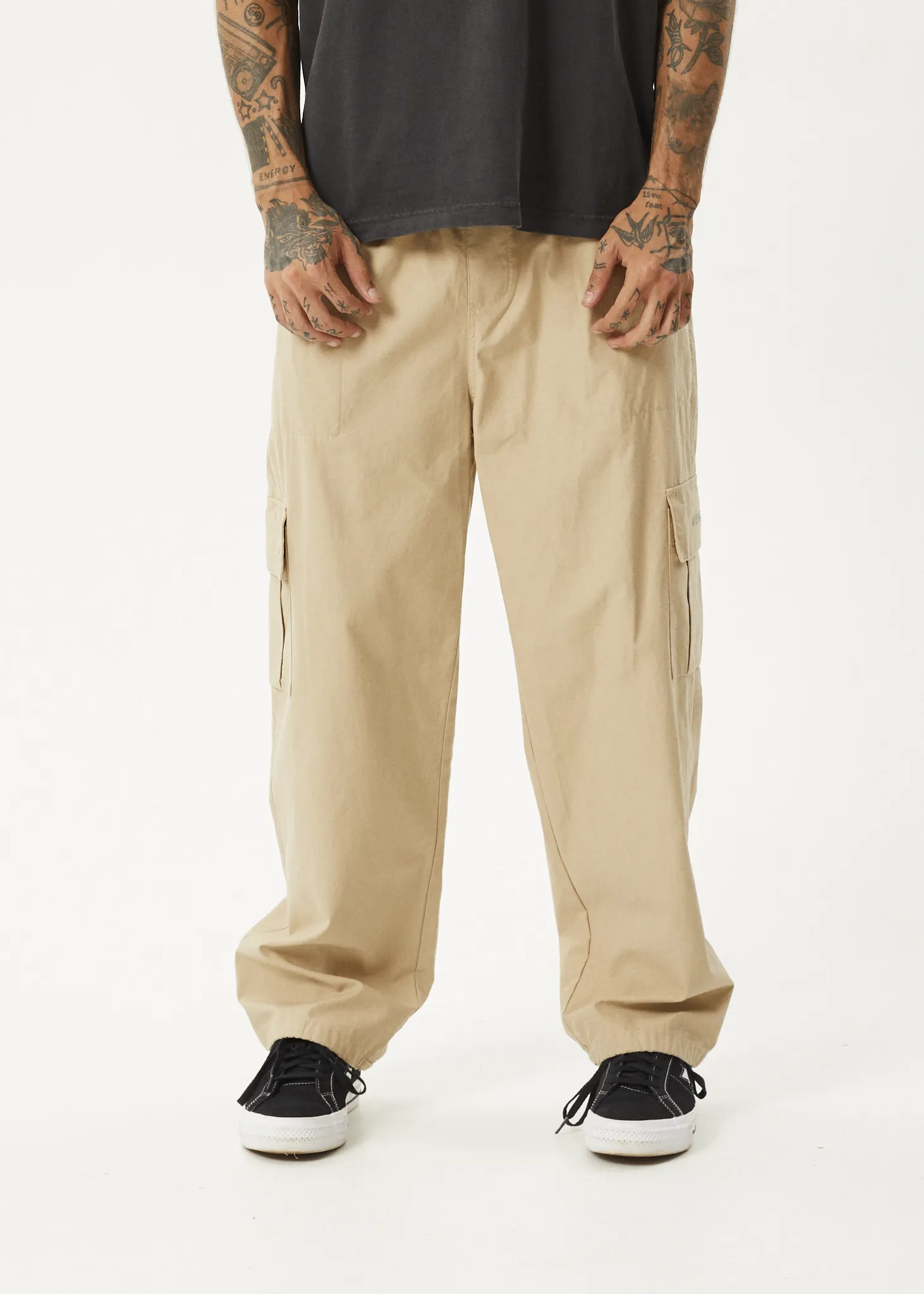 AFENDS Men's Twill Cargo Pants in Taupe