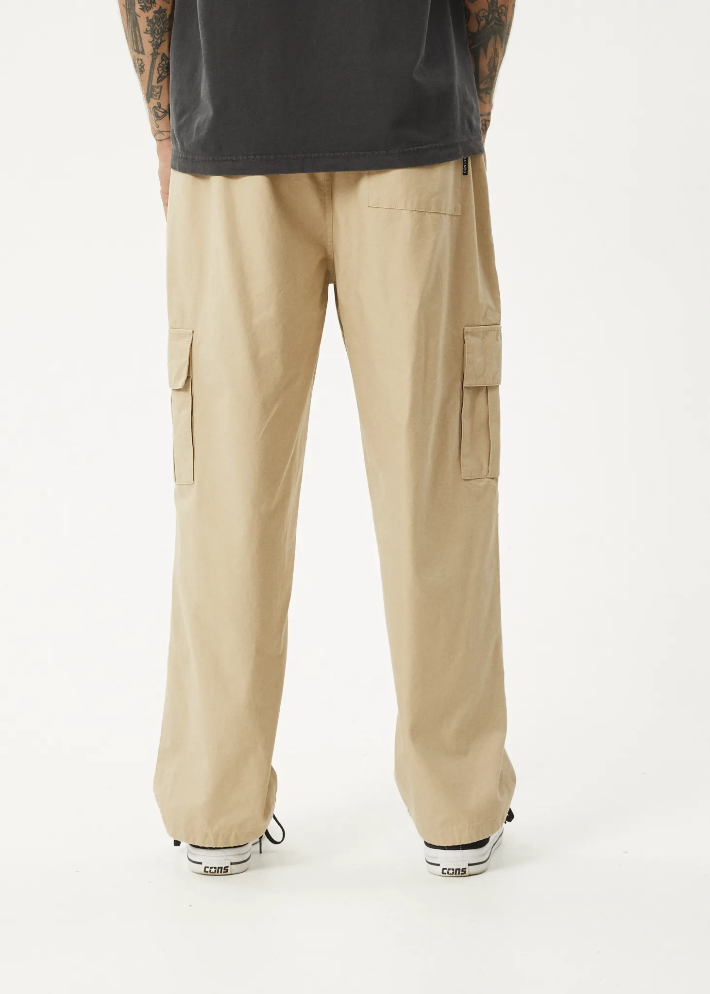 AFENDS Men's Twill Cargo Pants in Taupe