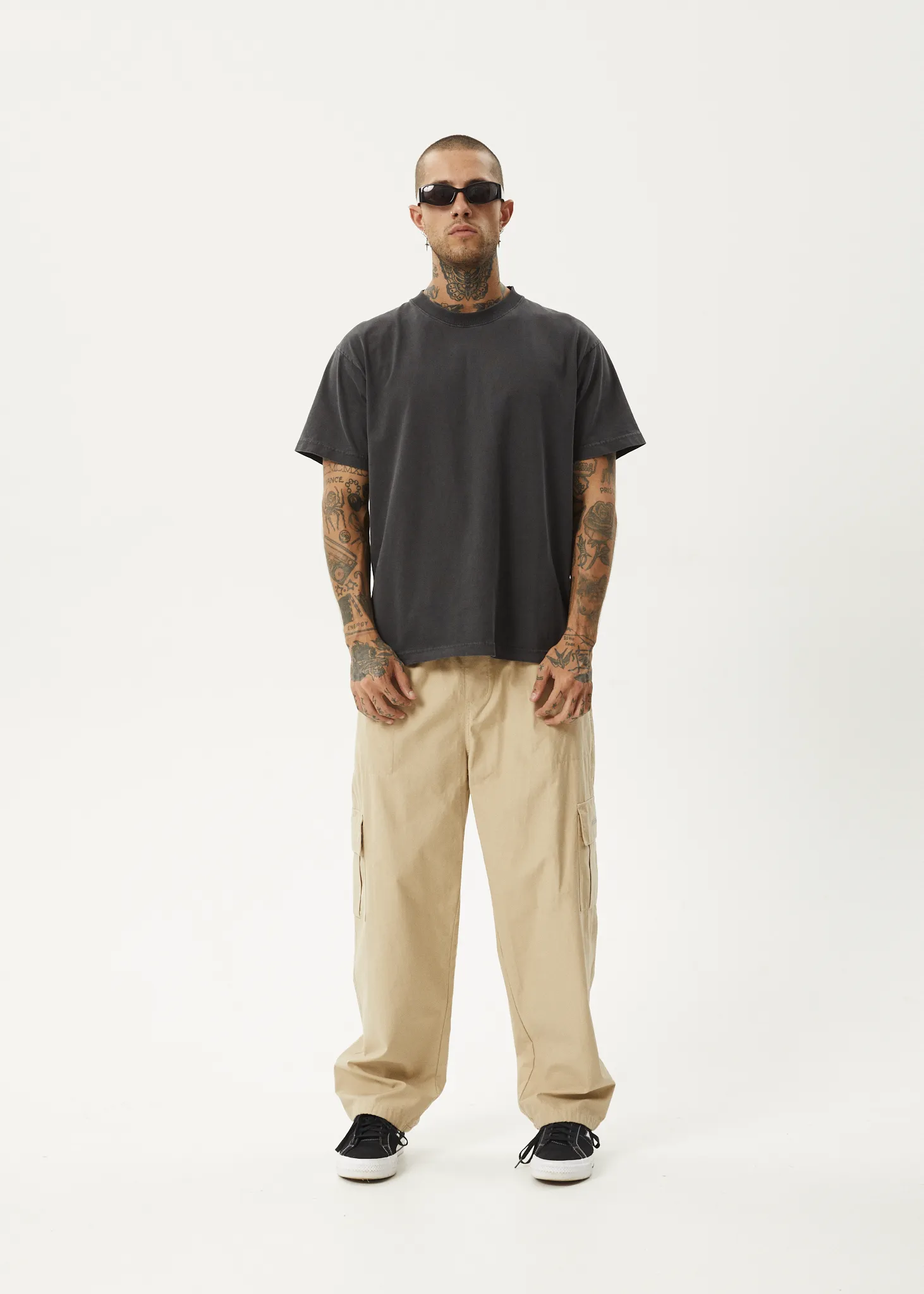 AFENDS Men's Twill Cargo Pants in Taupe