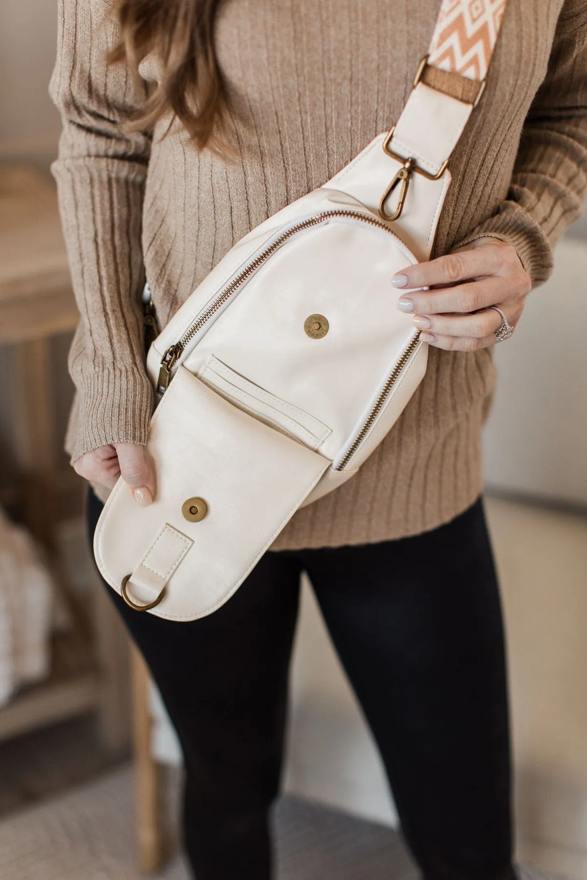 Always On The Go Sling Bag- Cream