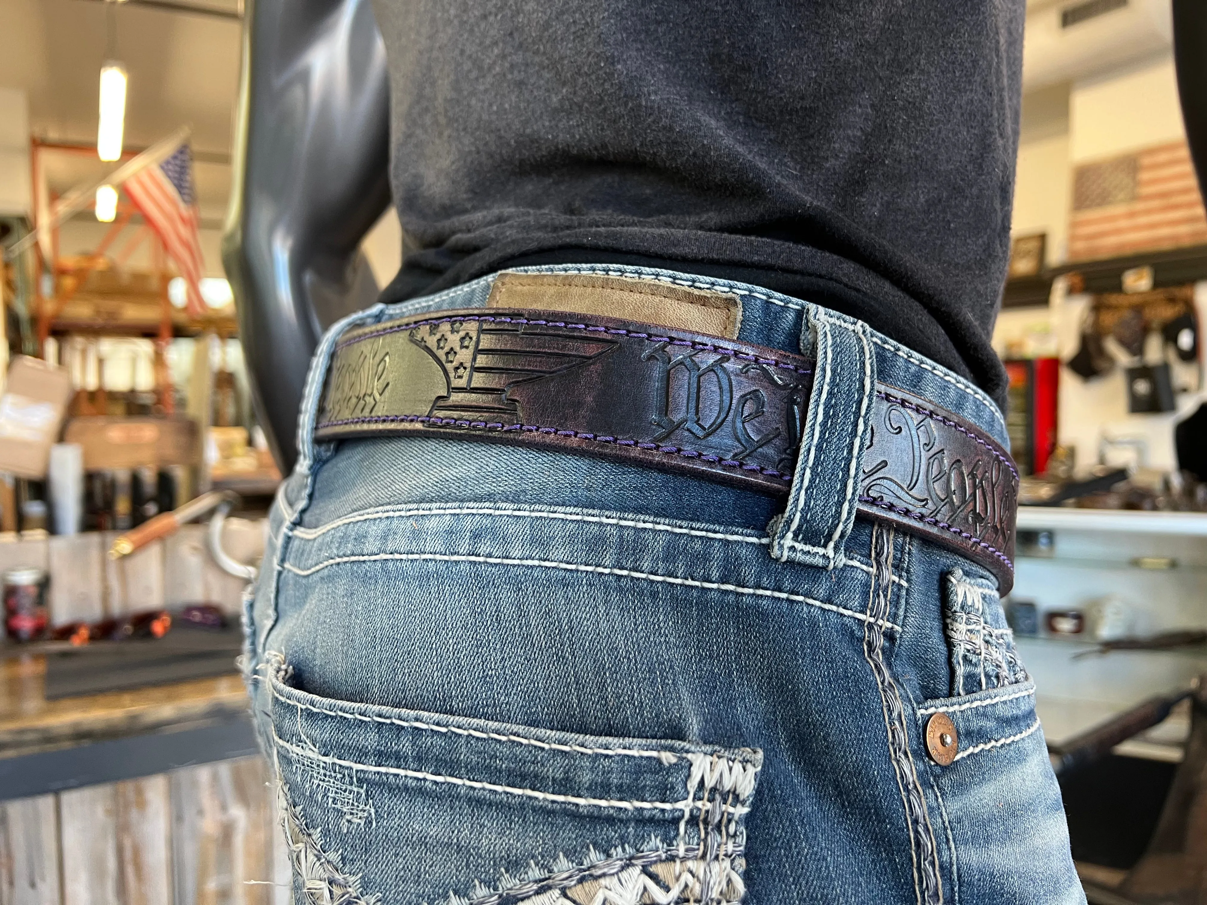 American Flag Leather Belt - Shop Now