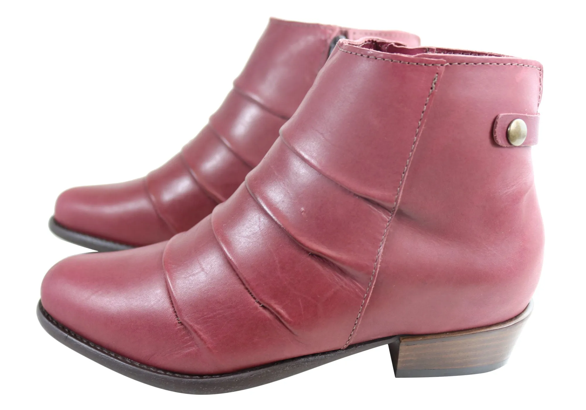 Andacco Avenue Womens Leather Comfortable Ankle Boots Made In Brazil