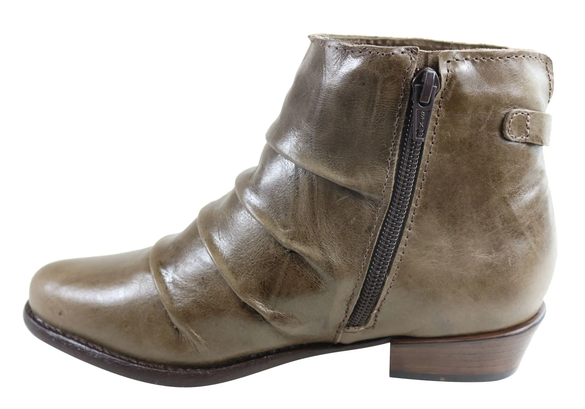 Andacco Avenue Womens Leather Comfortable Ankle Boots Made In Brazil