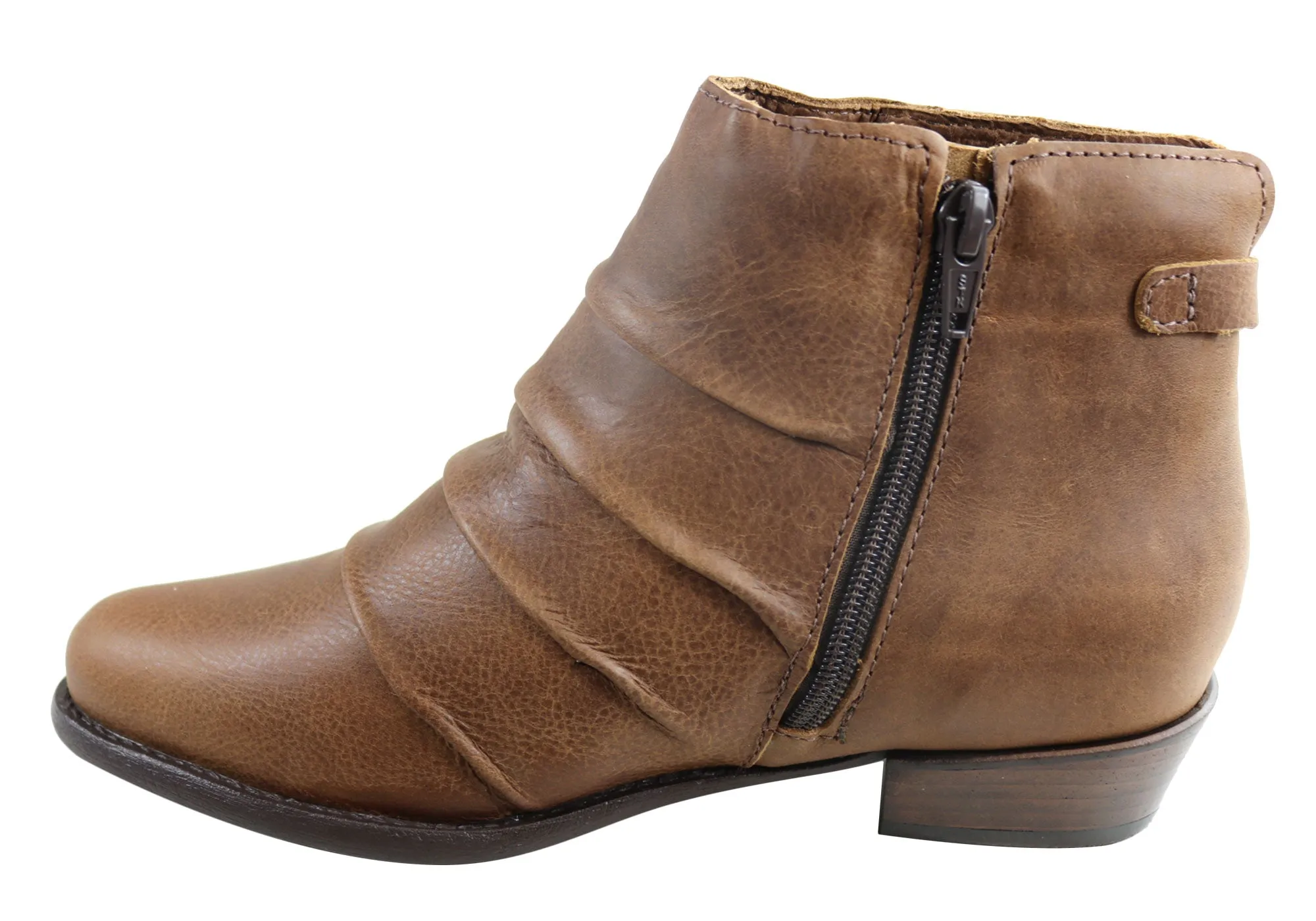 Andacco Avenue Womens Leather Comfortable Ankle Boots Made In Brazil