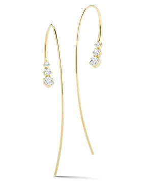 Ara Three Stone Hoop Earrings