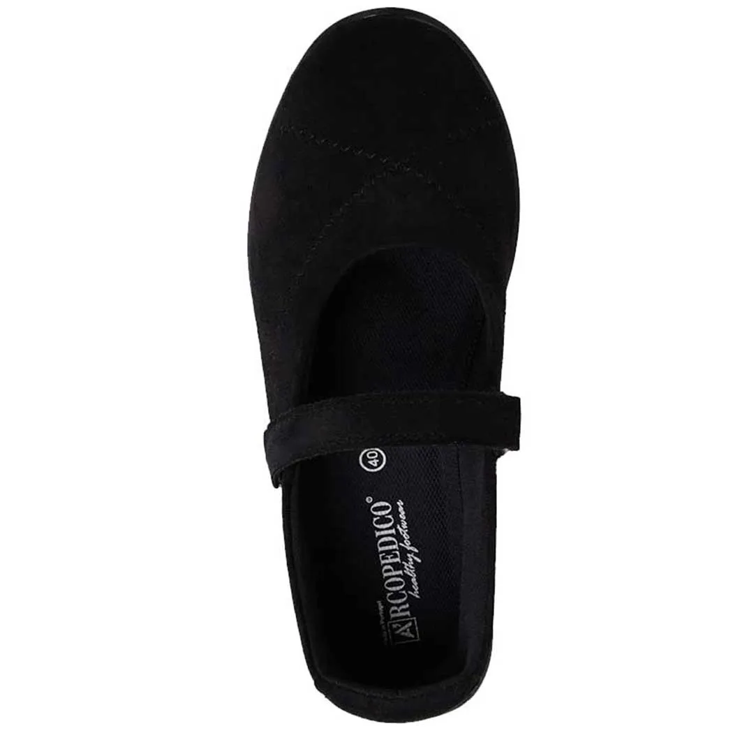 Arcopedico L18 Flat Black Suede (Women's)