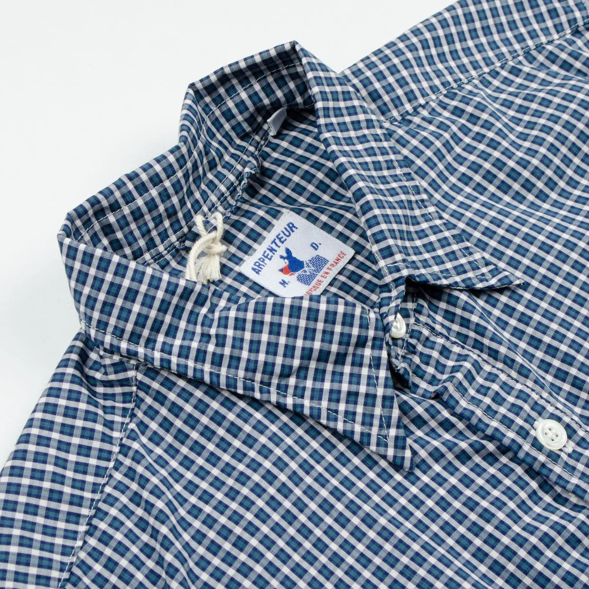 Arpenteur Eté Short Sleeve Pullover Shirt - Blue/Green Check