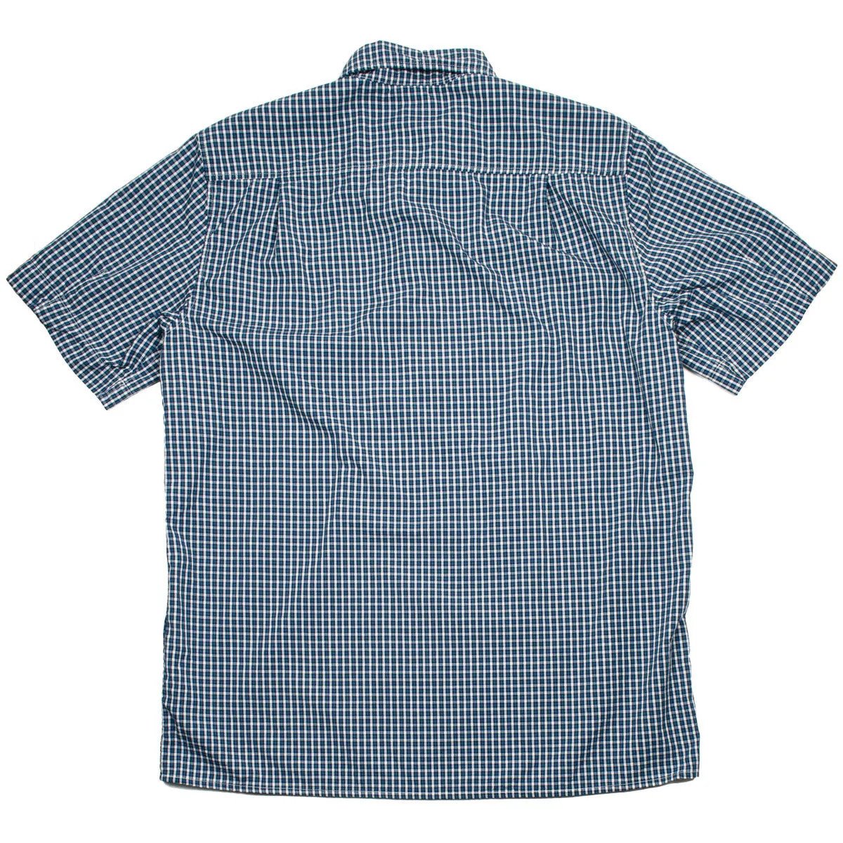 Arpenteur Eté Short Sleeve Pullover Shirt - Blue/Green Check