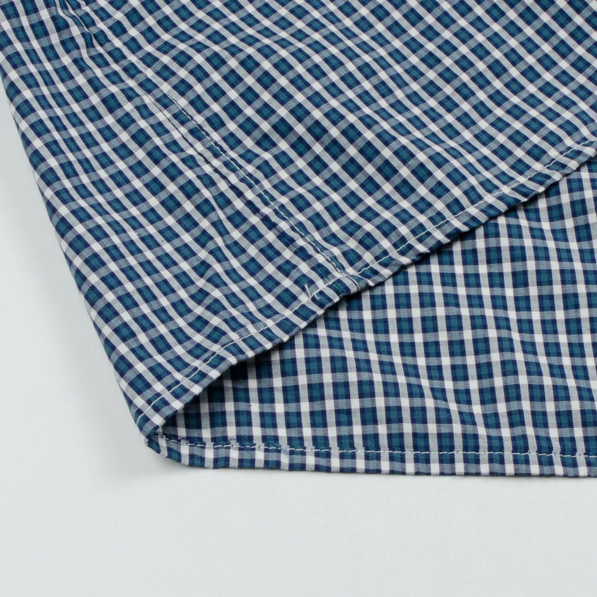 Arpenteur Eté Short Sleeve Pullover Shirt - Blue/Green Check