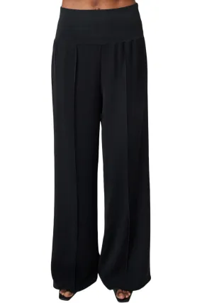 ATM Black Palazzo Pants in Crepe Twill - Buy Online Now