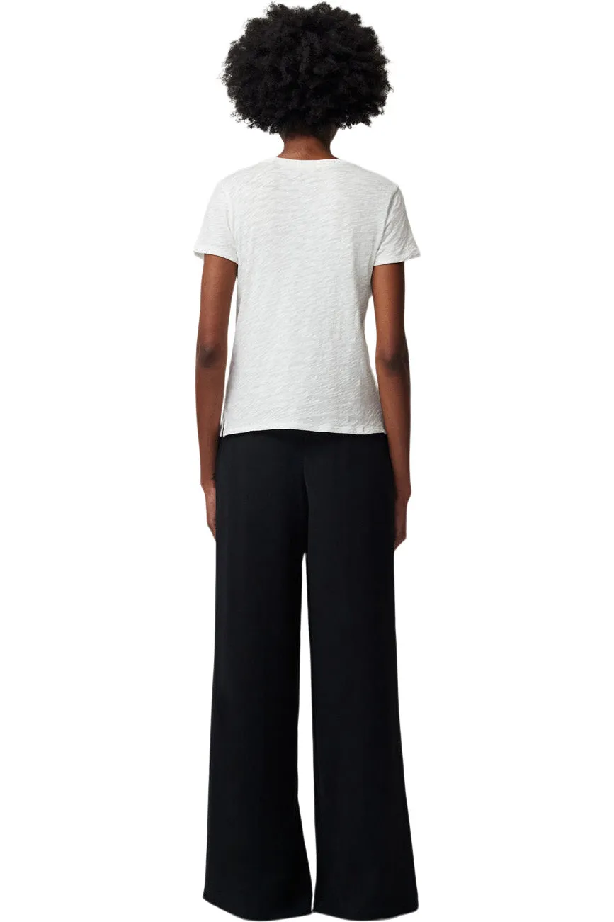 ATM Black Palazzo Pants in Crepe Twill - Buy Online Now