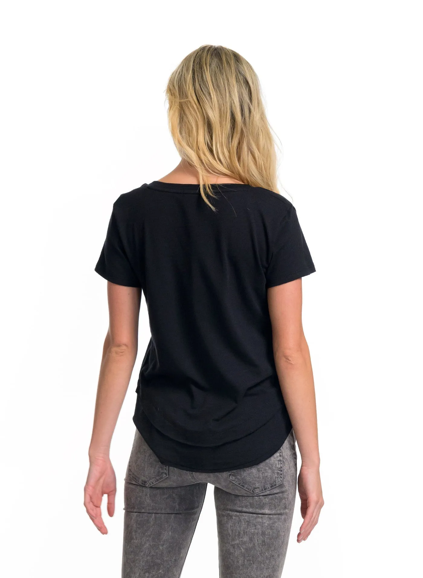 AVA V-NECK TEE MOCK LAYER