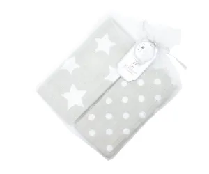 Baby Bow Muslin Gray Wraps - Set of 2