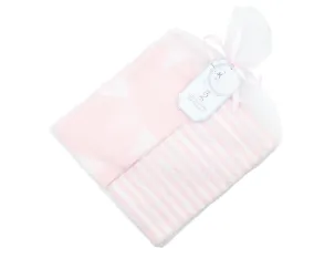 Baby Bow Muslin Wraps Pink - Set of 2