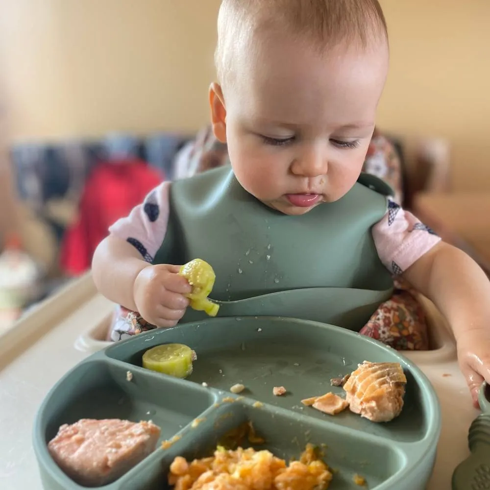 Baby Feeding Set - Chalet Green Silicone.