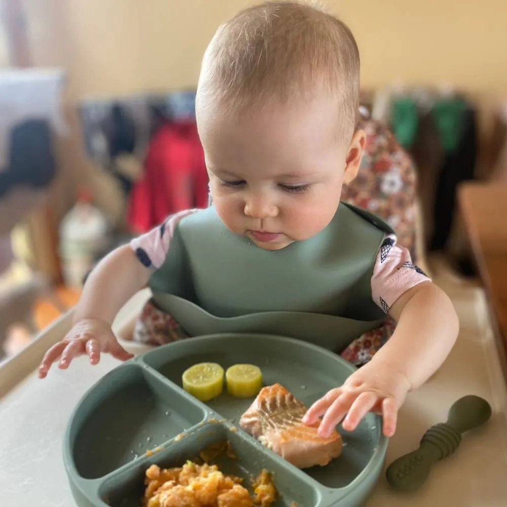 Baby Feeding Set - Chalet Green Silicone.