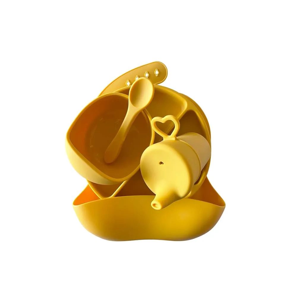 Baby Feeding Set - Silicone, Honey Gold