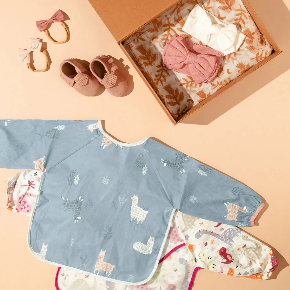 Baby Girl Gift Bundle - Itsy Bitsy Pink Moccs & Smocks