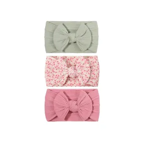 Baby Headbands in Set of Three - Cable Knit - Bow Detail - #19