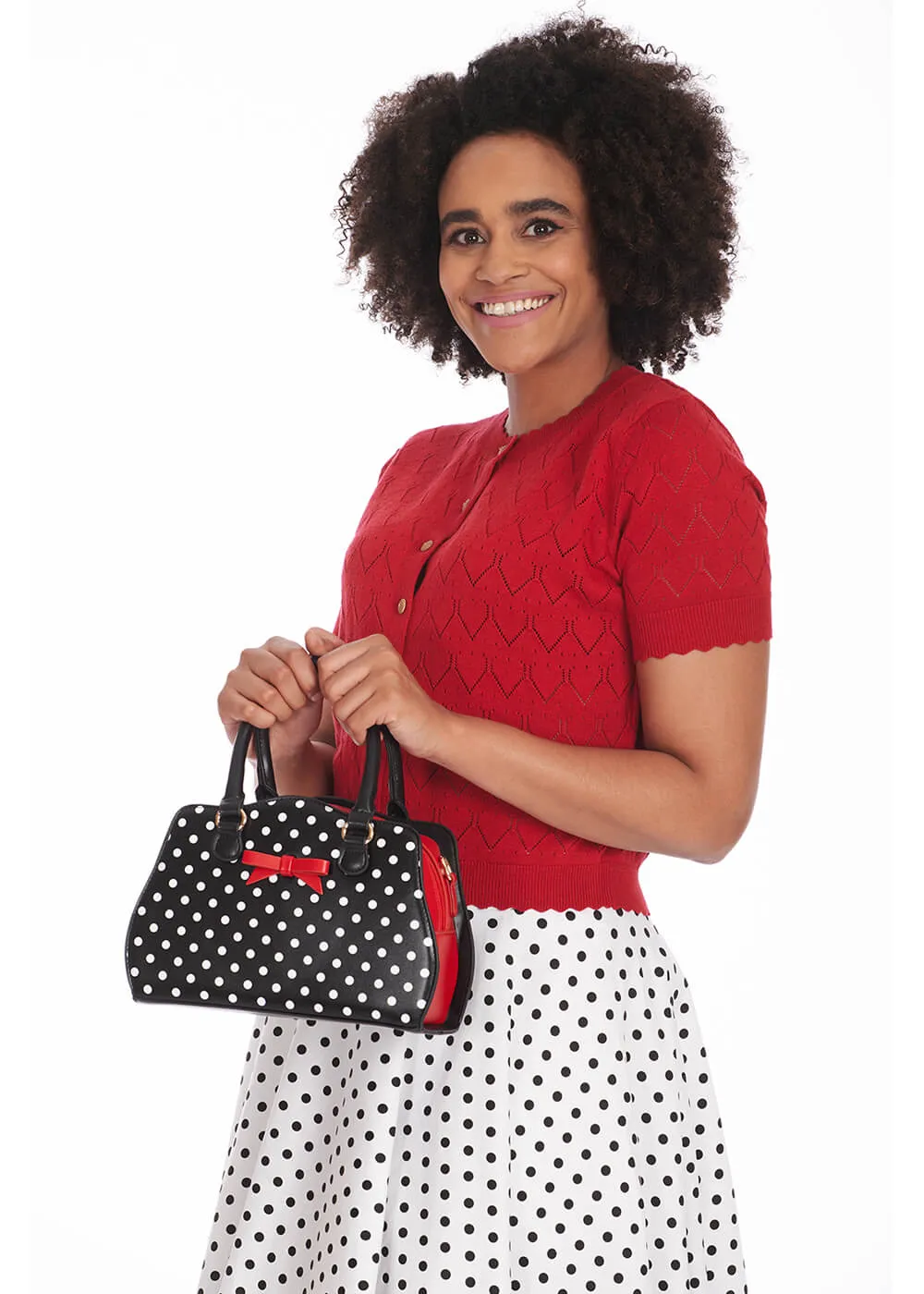 Banned Poppy Polka 50's Bag Black