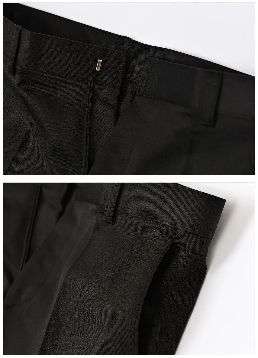 Black Formal Trousers for Men - Wide Bootleg Cut, Korean Style