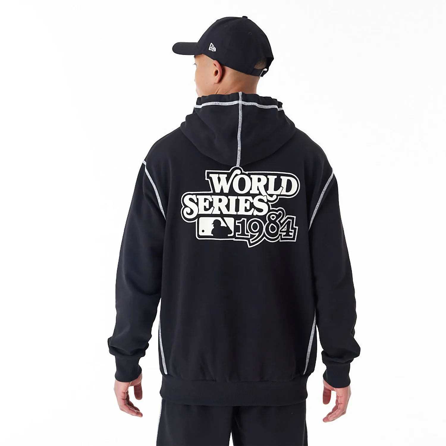 Black Oversized Pullover Hoodie - NEW ERA Detroit Tigers MLB World Series