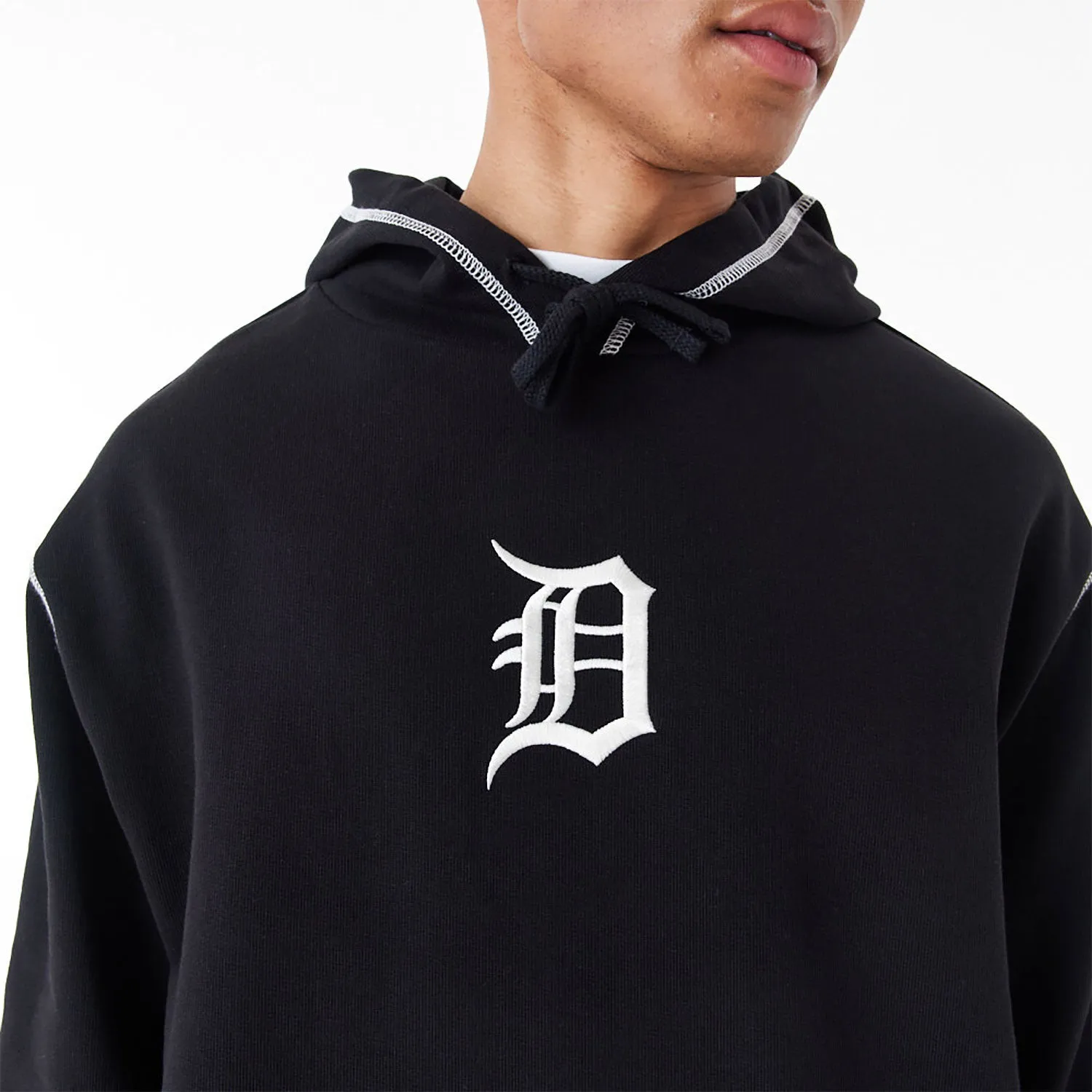 Black Oversized Pullover Hoodie - NEW ERA Detroit Tigers MLB World Series