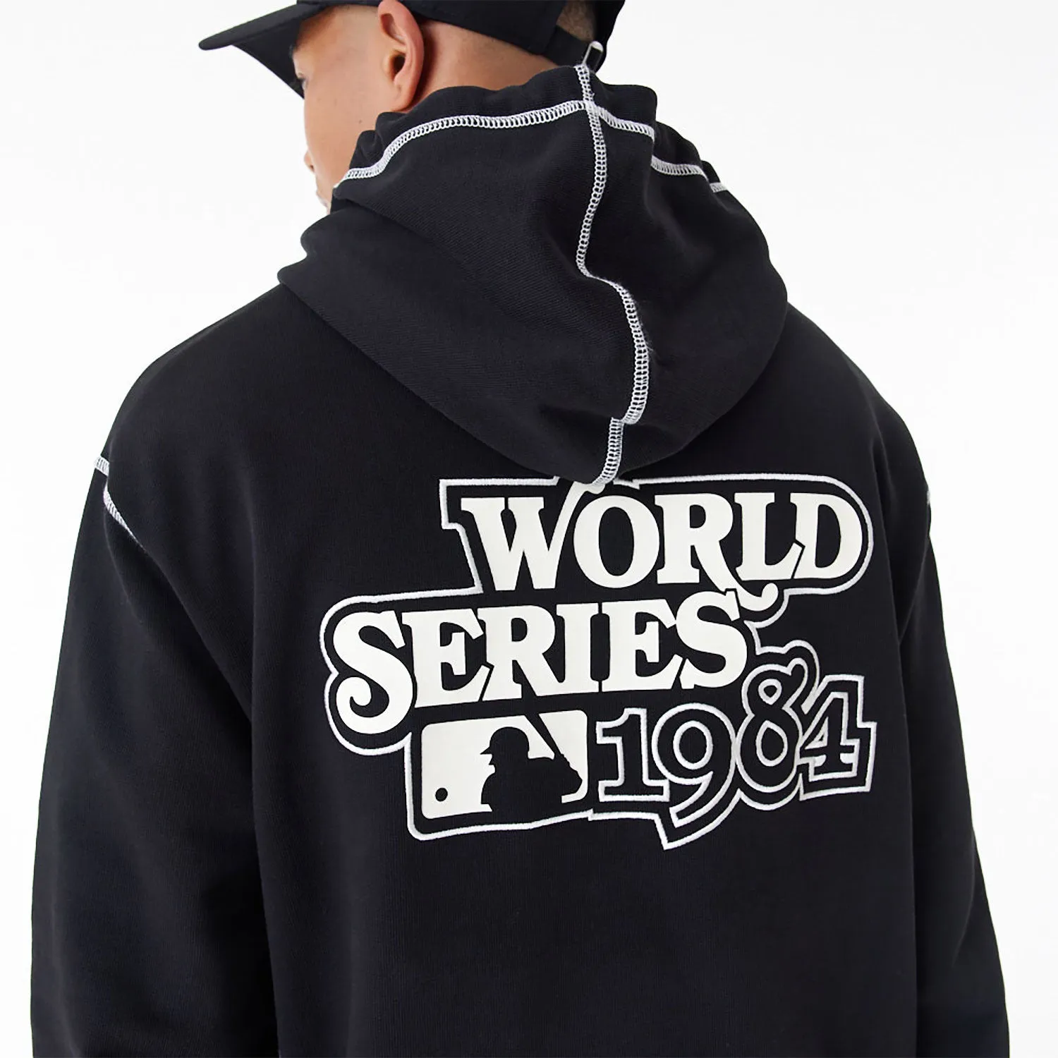 Black Oversized Pullover Hoodie - NEW ERA Detroit Tigers MLB World Series