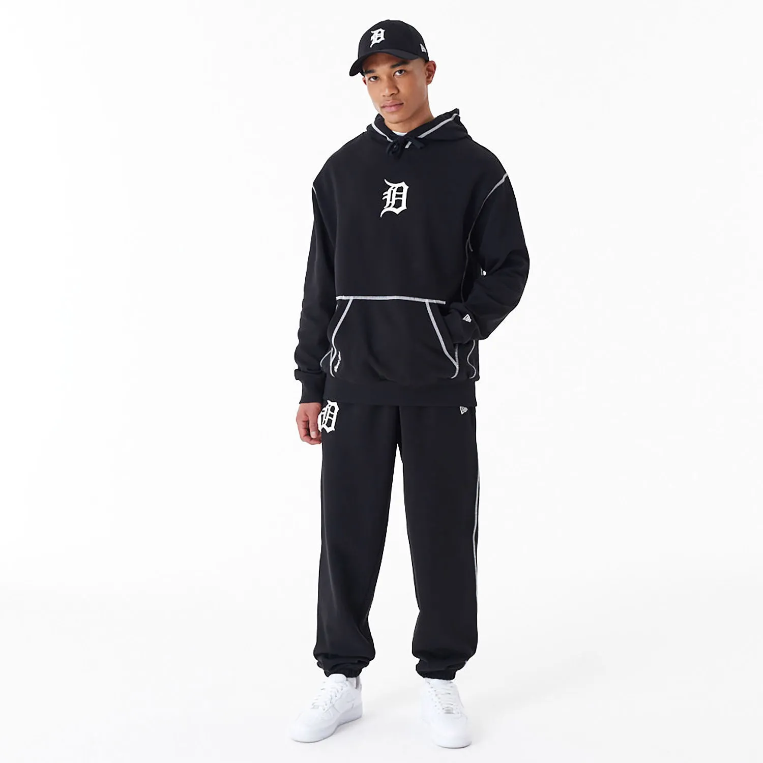 Black Oversized Pullover Hoodie - NEW ERA Detroit Tigers MLB World Series