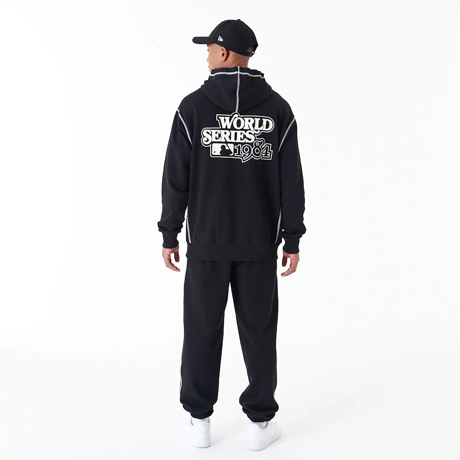 Black Oversized Pullover Hoodie - NEW ERA Detroit Tigers MLB World Series