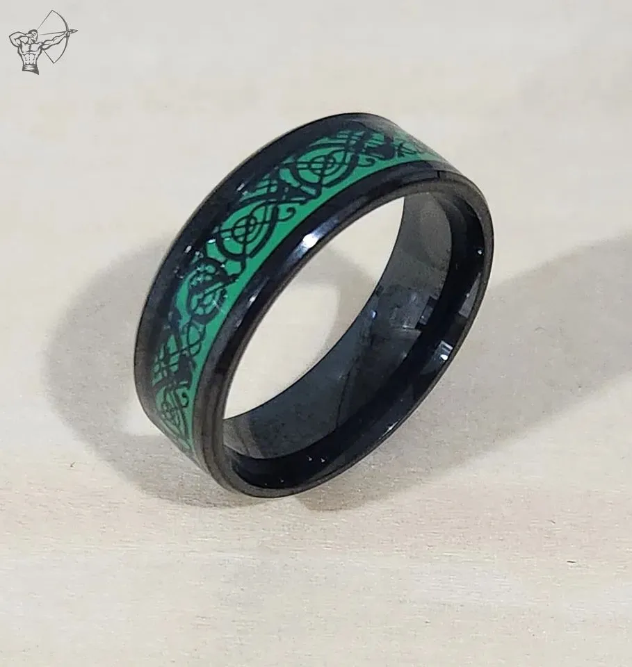 Black/Green Carbon Fiber Ring - S4818237 -> Black and Green Carbon Fiber Ring