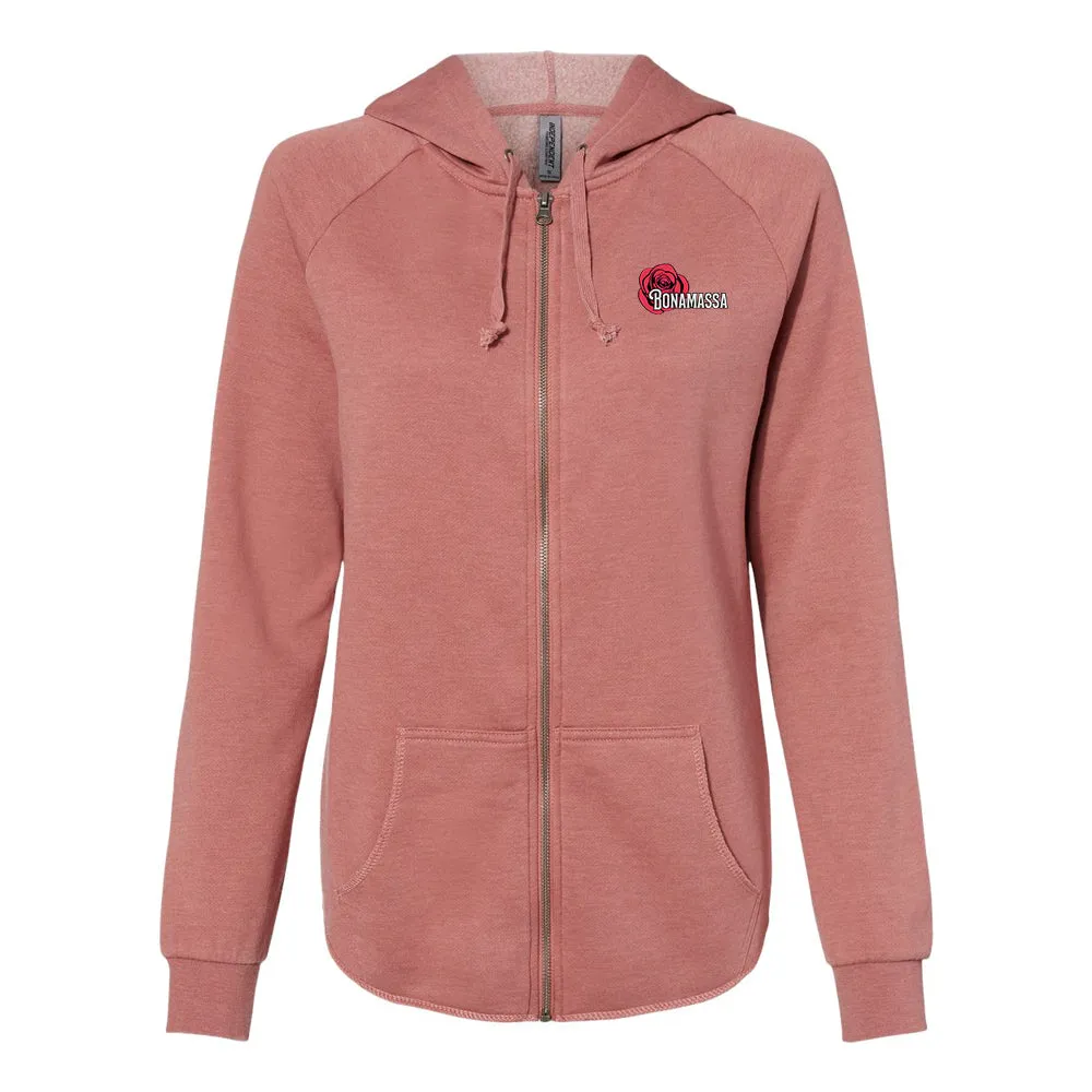 Blooming Blues Wave Wash Zip-Up Hoodie (Women)