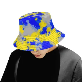 Blue and Yellow Paint Splatter Bucket Hat can be rewritten as Blue Yellow Paint Splatter Bucket Hat to make it more Google SEO f