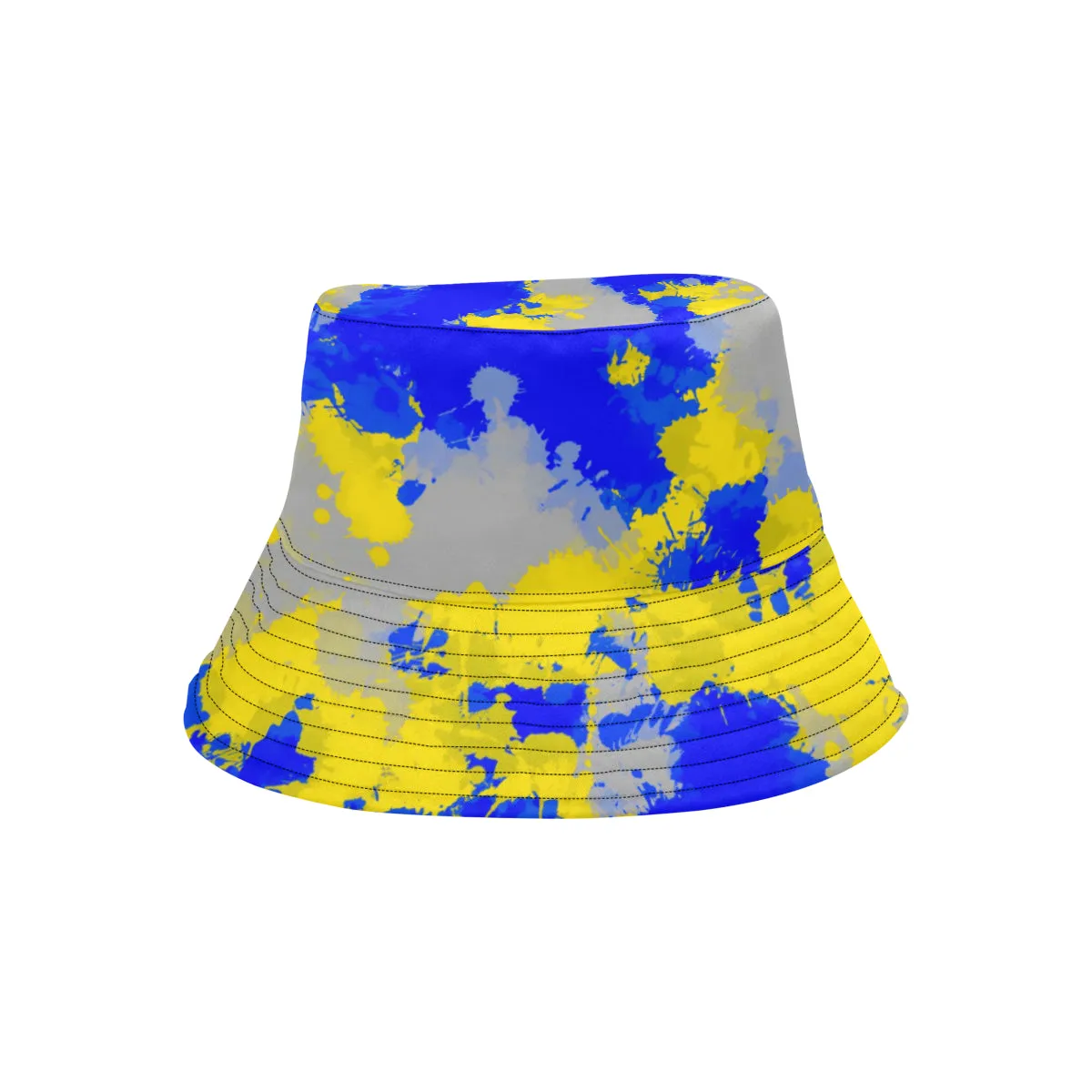 Blue and Yellow Paint Splatter Bucket Hat can be rewritten as Blue Yellow Paint Splatter Bucket Hat to make it more Google SEO f