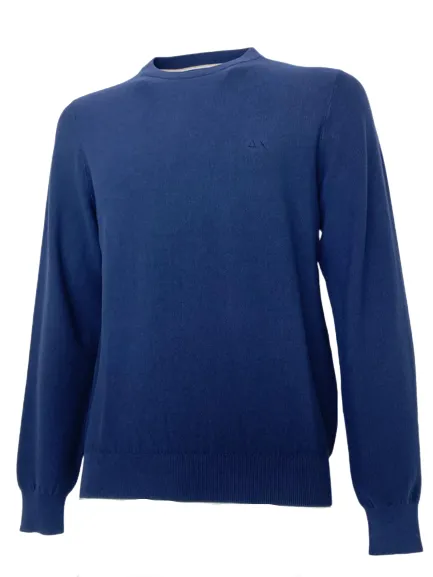 Blue Cotton Men's Pullover - 100% Cotton