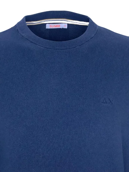 Blue Cotton Men's Pullover - 100% Cotton