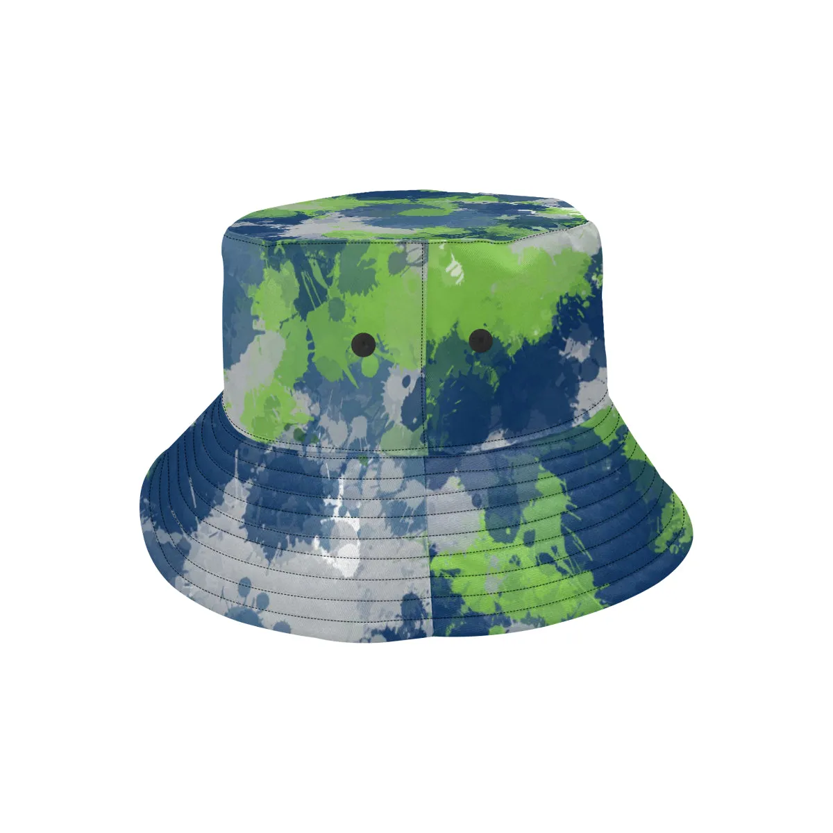 Blue Green Grey Paint Splatter Bucket Hat - Available Now