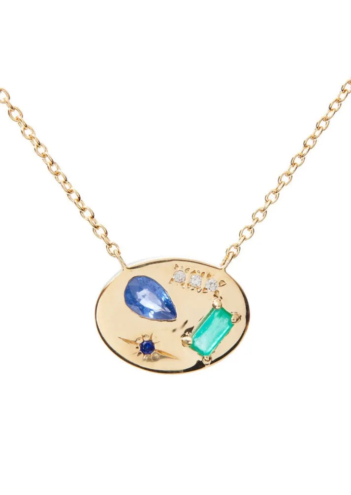 Blue Night Market Signet Necklace