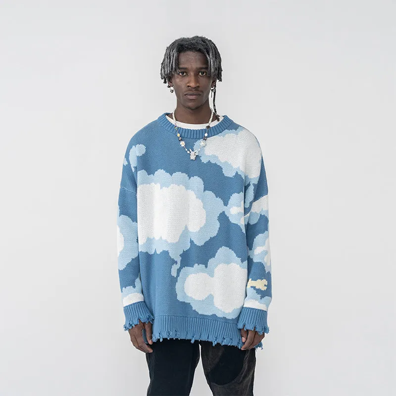 Blue Sky Ripped Sweater