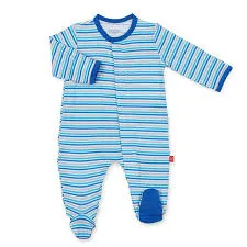 Blue Striped Global Traveler Modal Magnetic Footed Pajama